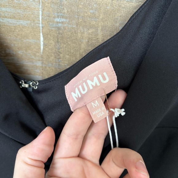 Show Me Your Mumu NWT Zurich Knot Gown Black Wedding Bridesmaids Womens M - Picture 7 of 9